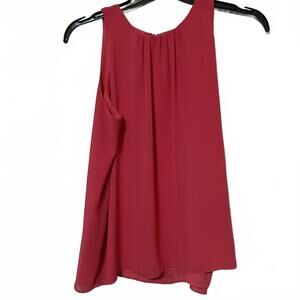 Vince Camuto Vibrant Magenta Pink Sleeveless Flowy Preppy Chic Blouse Medium